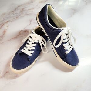 Polo Ralph Lauren Navy Canvas Sneakers Women's 5.5 Casual Lace Up Shoes